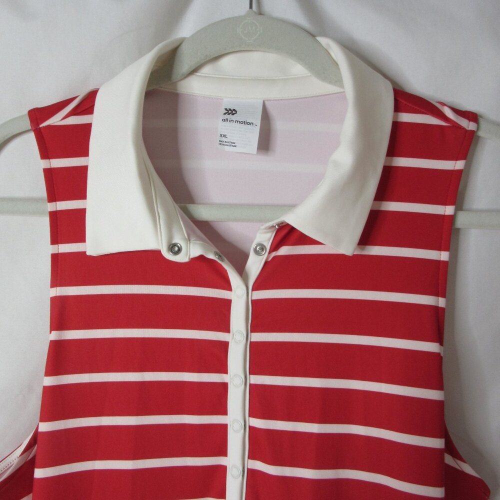 All in Motion Knit Polo Active Dress Skort Red White Stripes Size XXL NWT - Picture 3 of 10